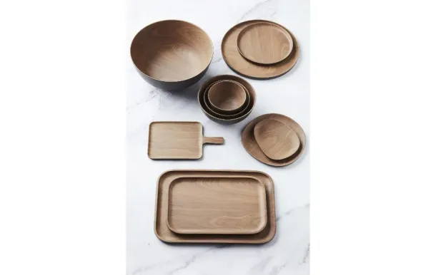 POINT VIRGULE Plateau rond 27.9 cm - Noir & Brun