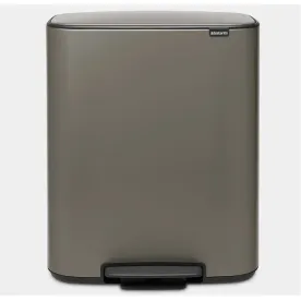BRABANTIA Poubelle à pédale 2 x 30 L Platinium - Bo