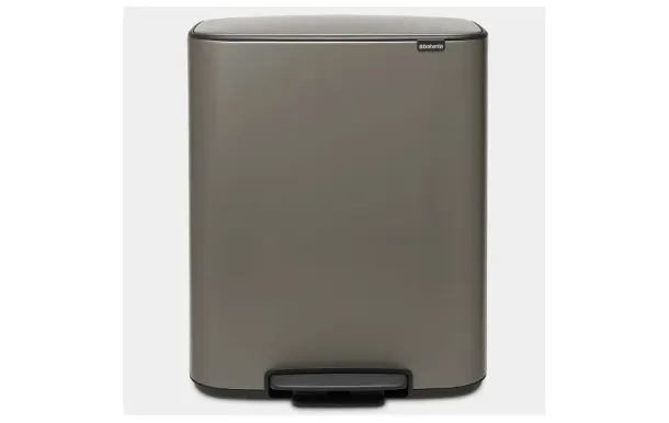 BRABANTIA Poubelle à pédale 2 x 30 L Platinium - Bo