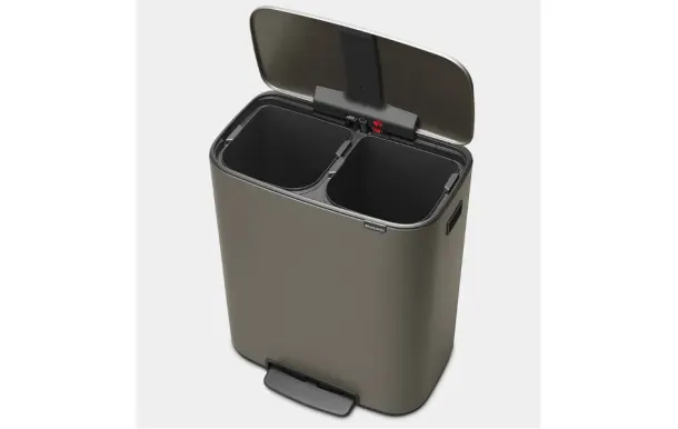 BRABANTIA Poubelle à pédale 2 x 30 L Platinium - Bo