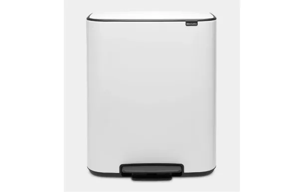 BRABANTIA Poubelle à pédale 2 x 30 L Blanche - Bo 211447
