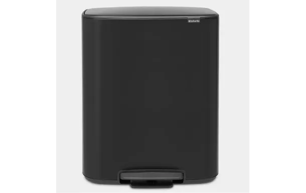 BRABANTIA Poubelle à pédale 2 x 30 L Matt Black - Bo 211508