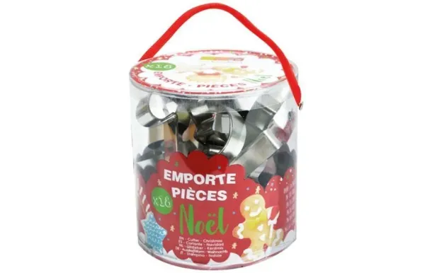 SCRAPCOOKING Seau de 18 emporte-pièces "Noël"