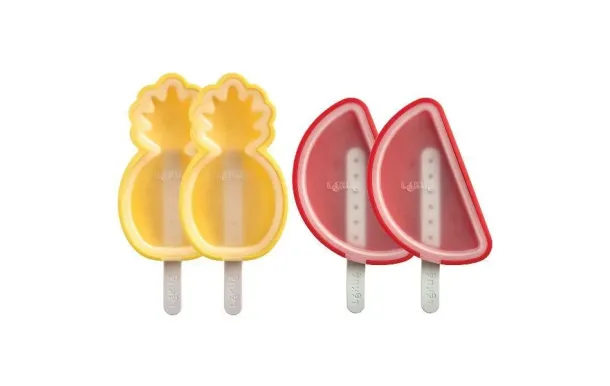 LEKUE Lot de 4 moules à glaces - Pastèques & Ananas