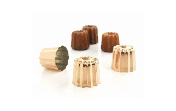 PATISSE Lot de 3 moules à cannelés 5.5 cm en cuivre