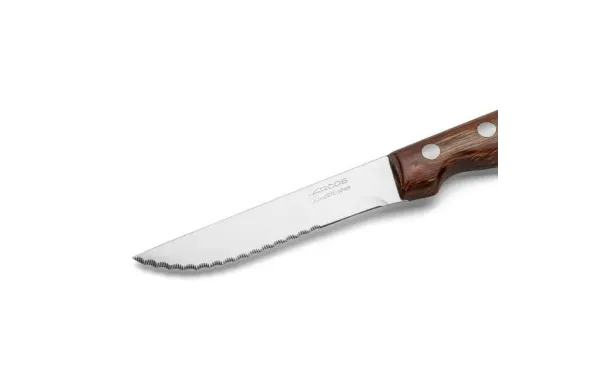 ARCOS Couteau à steak Côte à l'os lame crantée 11 cm - Bois Brun