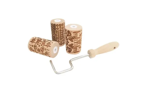SCRAPCOOKING 3 mini rouleaux bois interchangeables 3798
