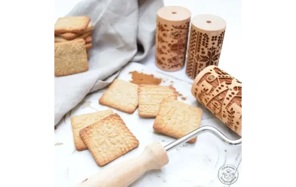 SCRAPCOOKING 3 mini rouleaux bois interchangeables 3798