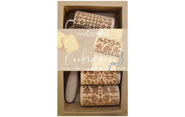 SCRAPCOOKING 3 mini rouleaux bois interchangeables 3798