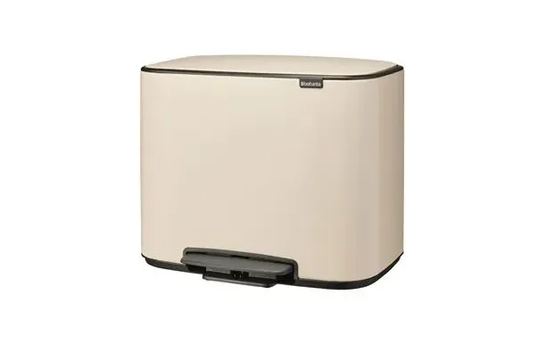 BRABANTIA Poubelle à pédale 11 + 23 L Soft Beige - Bo