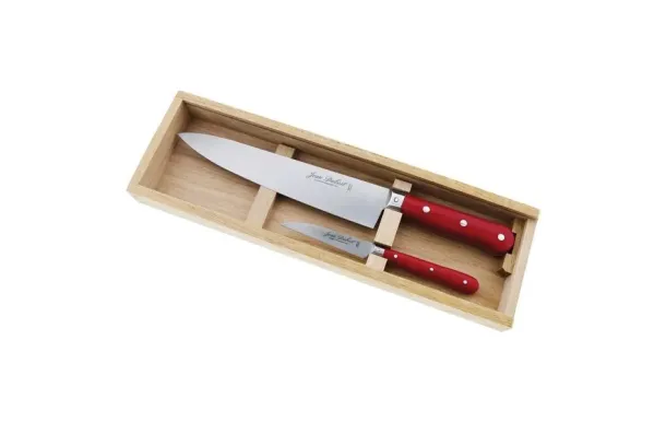 JEAN DUBOST Coffret 2 couteaux de cuisine - 1920 Rouge