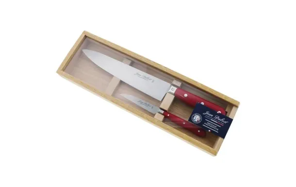 JEAN DUBOST Coffret 2 couteaux de cuisine - 1920 Rouge