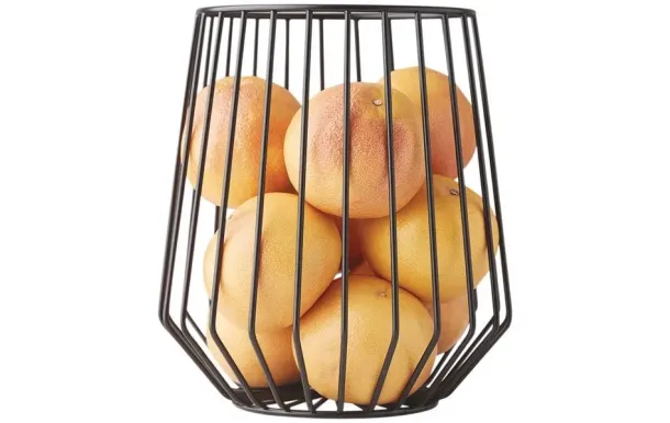 POINT VIRGULE Corbeille à fruits haute 23.4 cm Noire - Wire