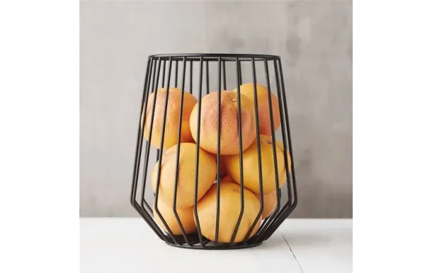 POINT VIRGULE Corbeille à fruits haute 23.4 cm Noire - Wire