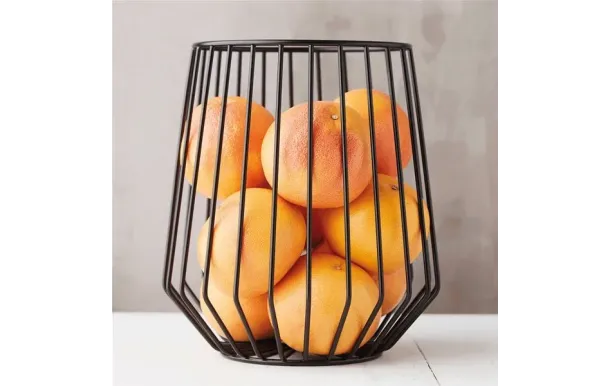 POINT VIRGULE Corbeille à fruits haute 23.4 cm Noire - Wire