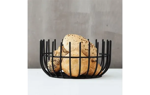 POINT VIRGULE Corbeille à fruits 20 cm Noire - Wire by Tore Bleuzé