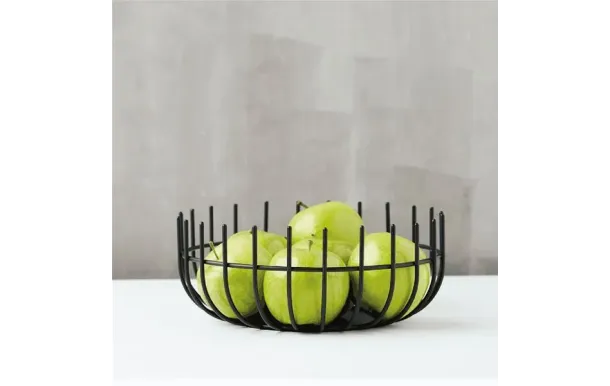 POINT VIRGULE Corbeille à fruits 25 cm Noire - Wire by Tore Bleuzé