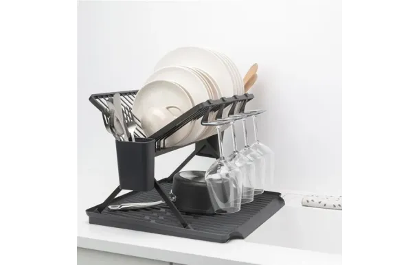 BRABANTIA Grand égouttoir pliable Dark Grey - Sink Side