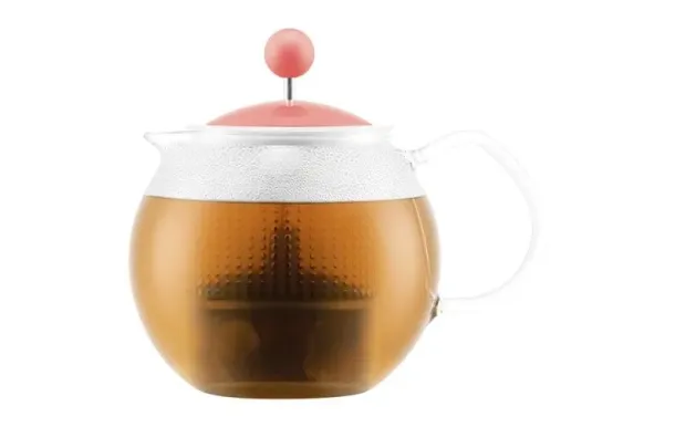 BODUM Théière 0,5 L en verre avec filtre plastique Rose - Assam