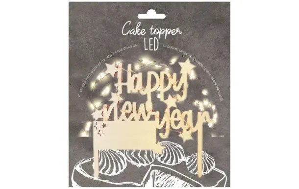 SCRAPCOOKING Cake topper LED - Happy New Year
