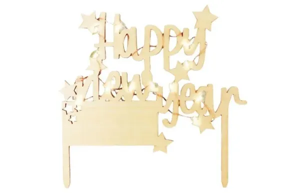 SCRAPCOOKING Cake topper LED - Happy New Year