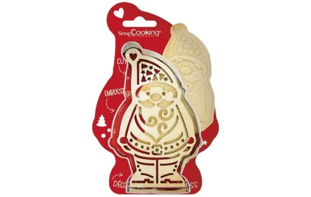 SCRAPCOOKING Découpoir + embosseur bois Père Noël 2079