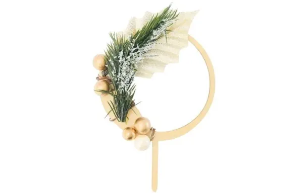 SCRAPCOOKING Cake topper bois Couronne de Noël 4988
