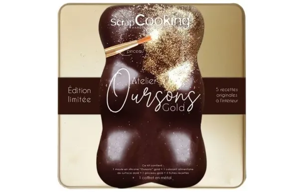 SCRAPCOOKING Coffret moule silicone - Ourson Gold - Édition Limitée