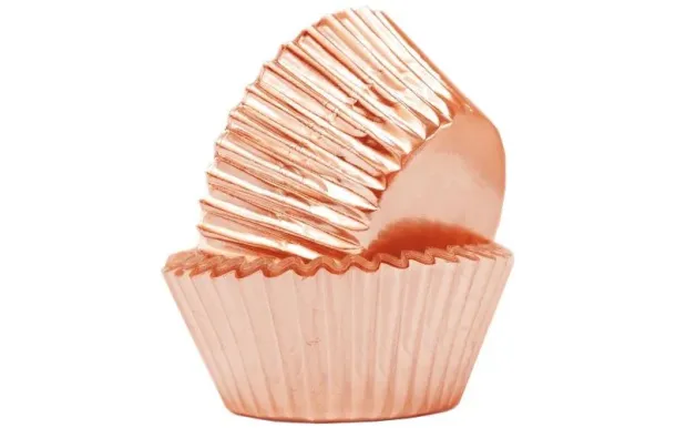 SCRAPCOOKING Lot 48 caissettes de présentation Rose Gold
