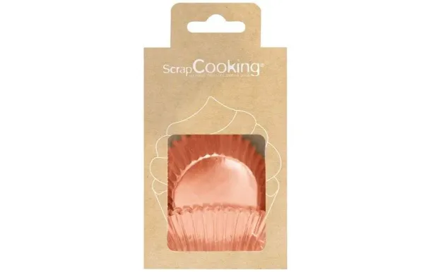 SCRAPCOOKING Lot 48 caissettes de présentation Rose Gold