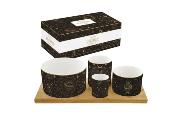 EASY LIFE CELESTE SET APERITIF 4 COUPELLES EN PORC 1468CELE