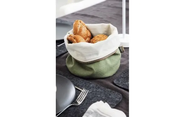 WD LIFESTYLE Corbeille à pain Kaki avec coussin chauffant