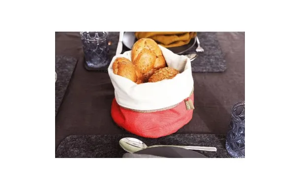 WD LIFESTYLE Corbeille à pain Rouge avec coussin chauffant