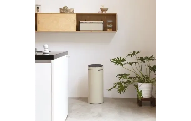 BRABANTIA Poubelle 30 L Soft Beige - Touch Bin