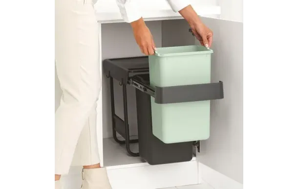 BRABANTIA Poubelle encastrable 2 x 15 L - Sort & Go Built-In