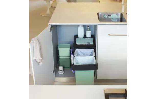 BRABANTIA Poubelle encastrable 2 x 15 L - Sort & Go Built-In