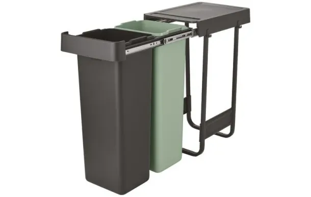 BRABANTIA Poubelle encastrable 2 x 30 L - Sort & Go Built-In
