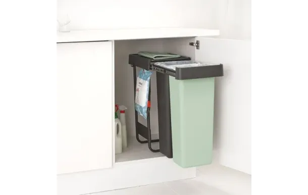 BRABANTIA Poubelle encastrable 2 x 30 L - Sort & Go Built-In