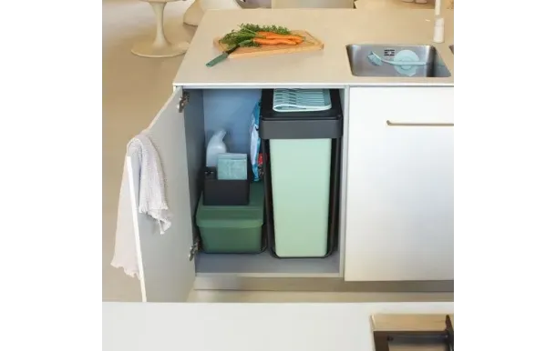 BRABANTIA Poubelle encastrable 2 x 30 L - Sort & Go Built-In