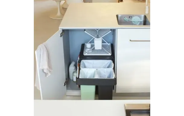BRABANTIA Poubelle encastrable 10 + 10 + 20 L - Sort & Go Built-In