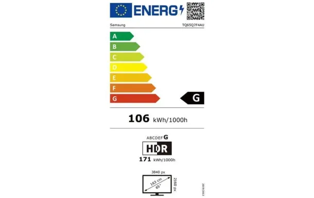 SAMSUNG TV QLED 4K - TQ65Q7F4AUXXC 