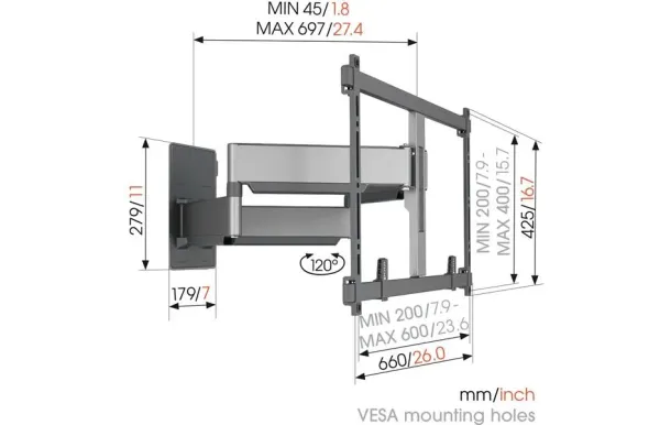 VOGEL'S Support mural TVM5855 