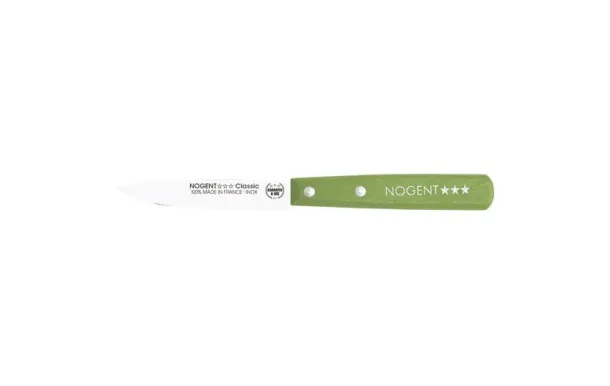 NOGENT Couteau Office 9 cm Vert Olive - Classic Bois 