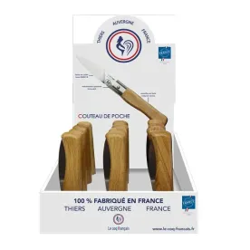 LE COQ FRANÇAIS Présentoir + 12 couteaux Le Coq 'Standard' - manche chêne *