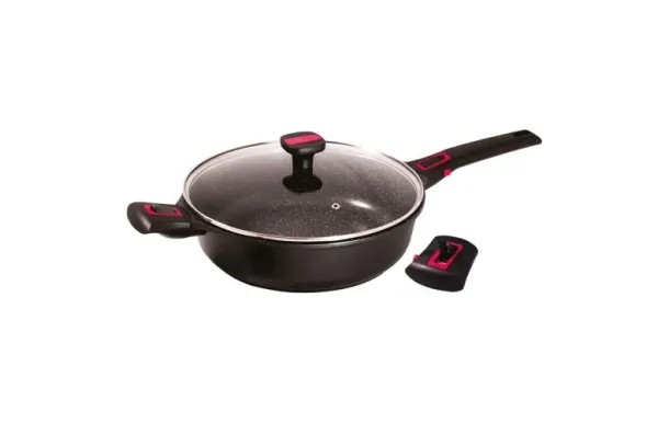 BAUMALU Sauteuse 28 cm avec couvercle -  Granit Pro 