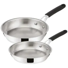 LAGOSTINA Lot 2 poêles 24 et 28 cm - Tempra Inox