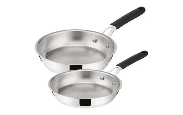 LAGOSTINA Lot 2 poêles 24 et 28 cm - Tempra Inox 