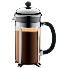BODUM Cafetière à piston 8 Tasses Chromée & Noire - Chambord