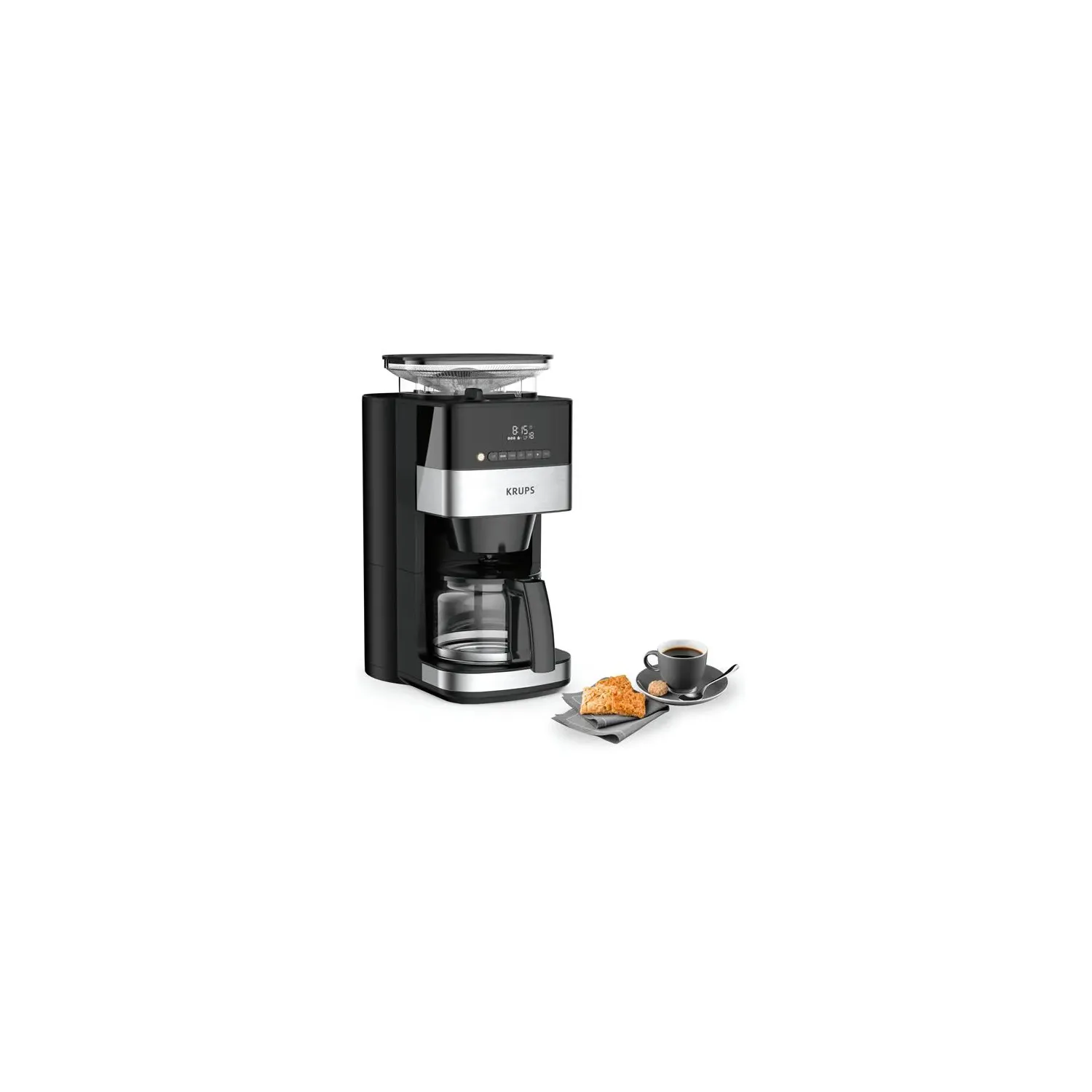 KRUPS Cafetière filtre 15 tasses programmable avec broyeur - KM832810