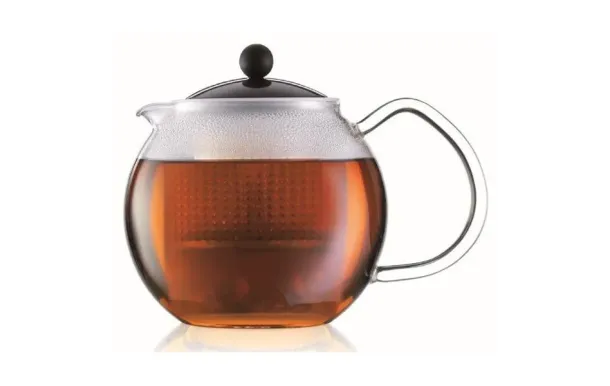 BODUM Théière 0,5 L en verre avec filtre plastique Noir - Assam 